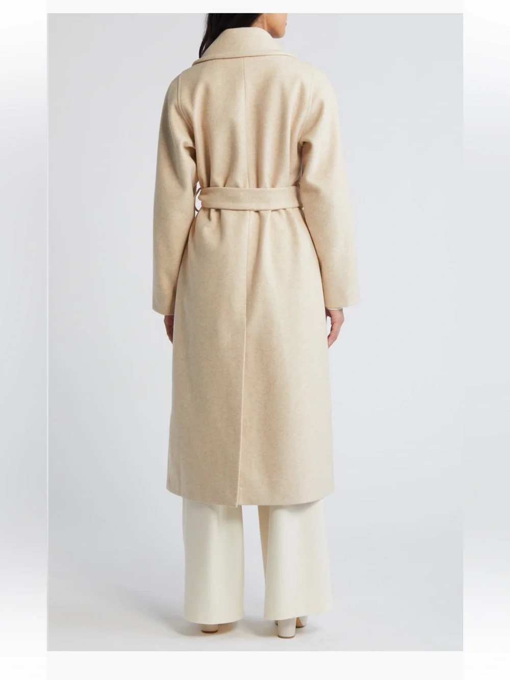 Bernardo Double Breasted Belted Coat trench coat jacket beige oatmeal large NWT